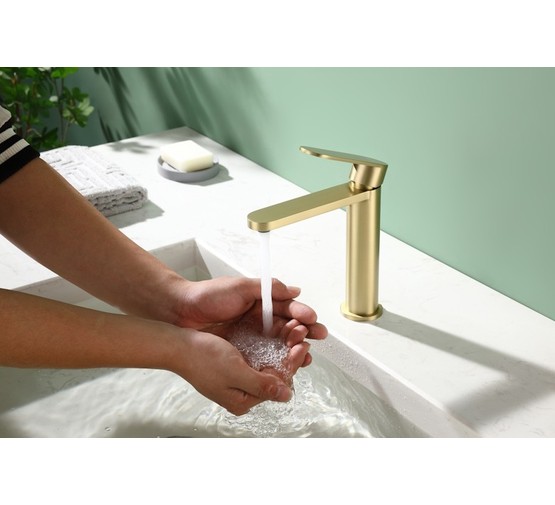 Смеситель для раковины Raglo R10.10 золото сатин