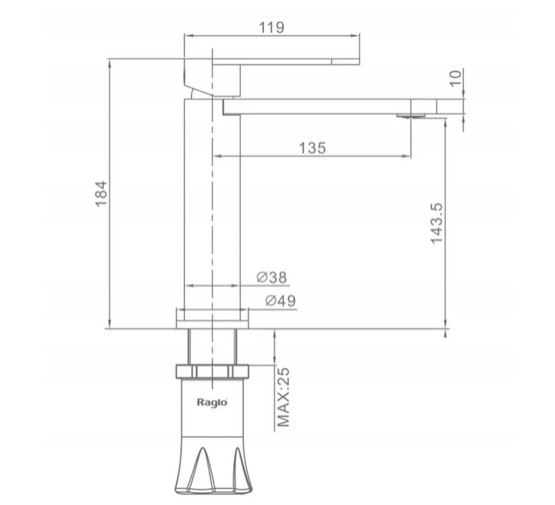 Смеситель для раковины Raglo R10.10 графит