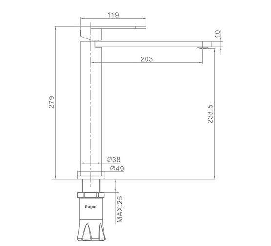 Смеситель для раковины Raglo R10.15 золото сатин