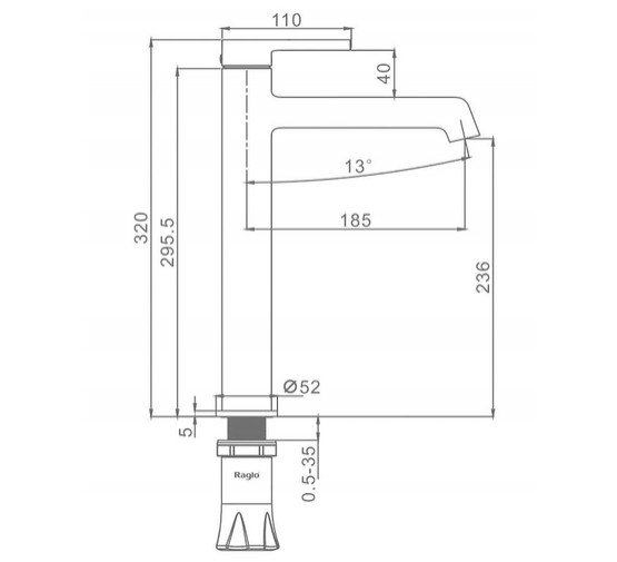 Смеситель для раковины Raglo R20.15 сатин