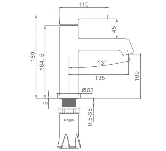 Смеситель для раковины Raglo R20.10 белый матовый