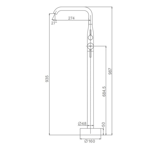 Смеситель для ванны Raglo R20.33 напольный графит