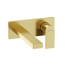 Смеситель для раковины Sancos Studio встраиваемый золото брашированное