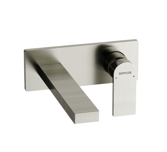 Смеситель для раковины Sancos Studio встраиваемый никель брашированный