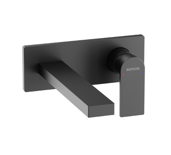 Смеситель для раковины Sancos Studio встраиваемый черный матовый