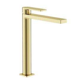 Смеситель для раковины Sancos Studio высокий золото брашированное