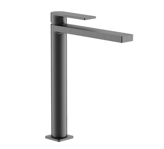 Смеситель для раковины Sancos Studio высокий вороненая сталь