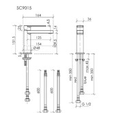 Смеситель для раковины Sancos Studio вороненая сталь