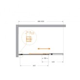 Шторка для ванны Cezares SLIDER-FIX 900x1500 хром, прозр.стекло 