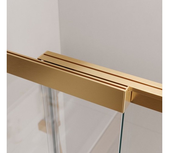 Шторка для ванны Cezares SLIDER-FIX 900x1500 золото брашированное, прозр.стекло 