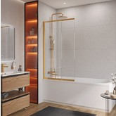 Шторка для ванны Cezares SLIDER-FIX 900x1500 золото брашированное, прозр.стекло 