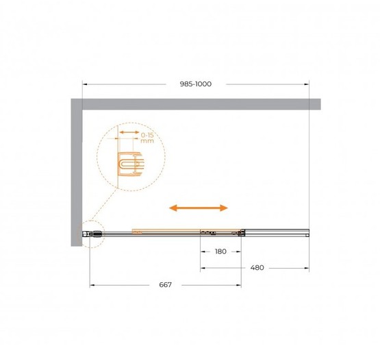 Шторка для ванны Cezares SLIDER-FIX 1000x1500 хром, прозр.стекло 