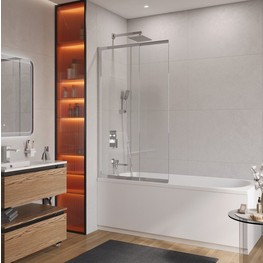 Шторка для ванны Cezares SLIDER-FIX 1000x1500 хром, прозр.стекло 
