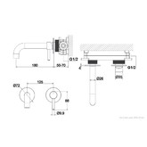 Смеситель для раковины Whitecross Y1216GLB встраиваемый золото брашированное
