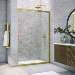 Душевая дверь Vegas Glass ZP Novo 1050 золото брашированное прозр.стекло