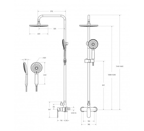 Душевая система Cezares Stylus со смесителем хром