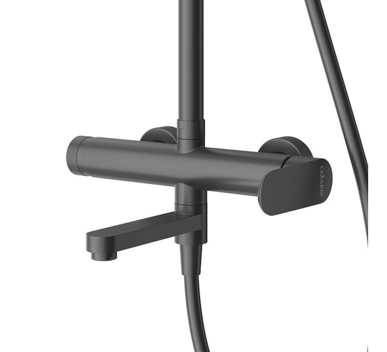 Душевая система Cezares Stylus со смесителем черный матовый