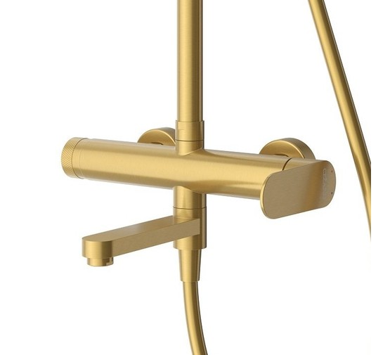 Душевая система Cezares Stylus со смесителем золото брашированное