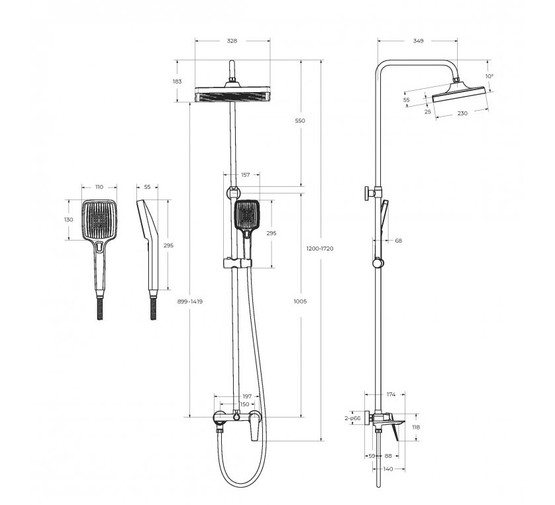 Душевая система Cezares Liner со смесителем хром
