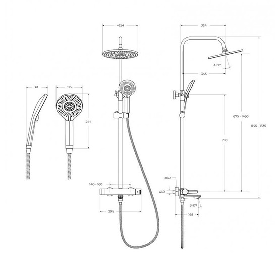 Душевая система Cezares Lux со смесителем хром