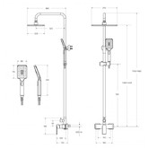 Душевая система Cezares Slider со смесителем хром