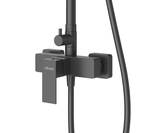 Душевая система Cezares Slider со смесителем черный матовый