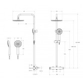 Душевая система Cezares Relax со смесителем черный матовый