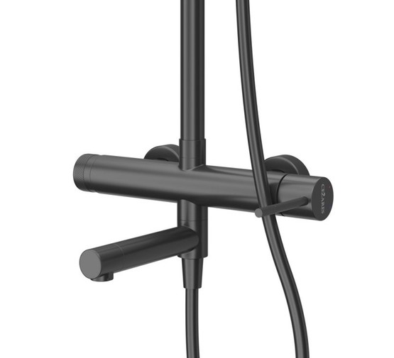 Душевая система Cezares Relax со смесителем черный матовый