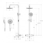 Душевая система Cezares Relax со смесителем оружейная сталь