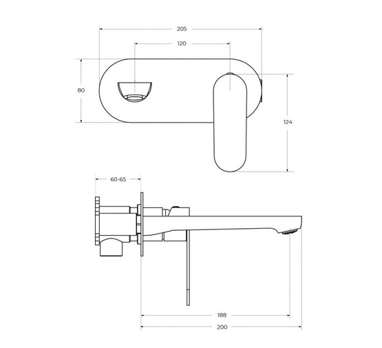 Смеситель для раковины Cezares STYLUS встраиваемый хром