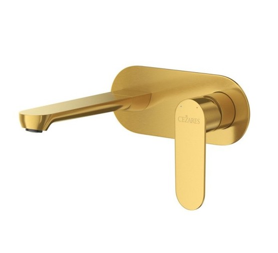 Смеситель для раковины Cezares STYLUS встраиваемый золото брашированное