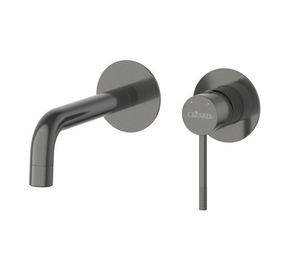 Смеситель для раковины Cezares Relax встраиваемый оружейная сталь