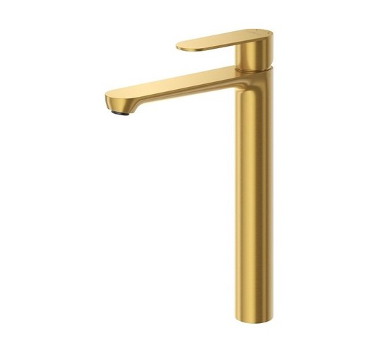 Смеситель для раковины Cezares STYLUS высокий золото брашированное