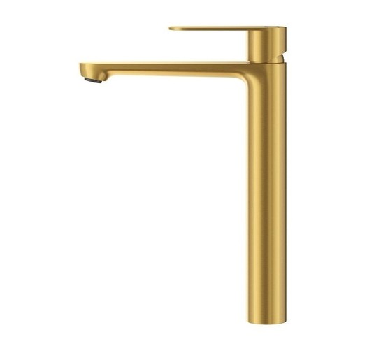 Смеситель для раковины Cezares STYLUS высокий золото брашированное