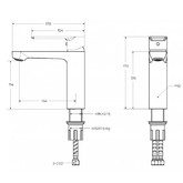 Смеситель для раковины Cezares STYLUS золото брашированное