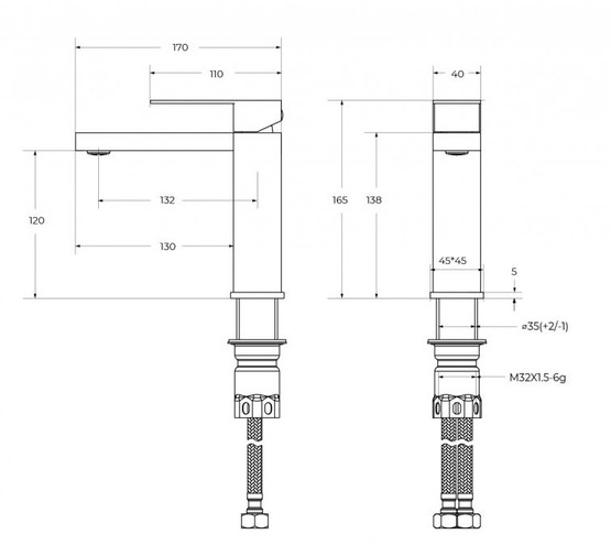 Смеситель для раковины Cezares Slider хром