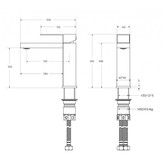 Смеситель для раковины Cezares Slider оружейная сталь
