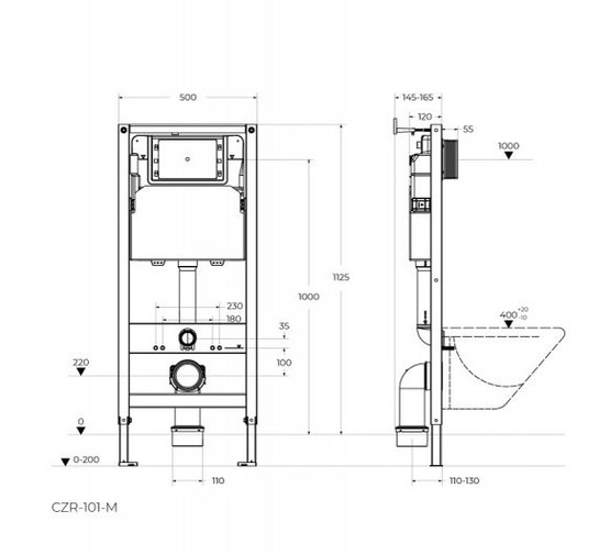 Инсталляция для унитаза Cezares CZR-101-M