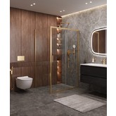 Душевой угол Cezares Molveno-AH-11 1200x900 золото брашированное прозрачное стекло