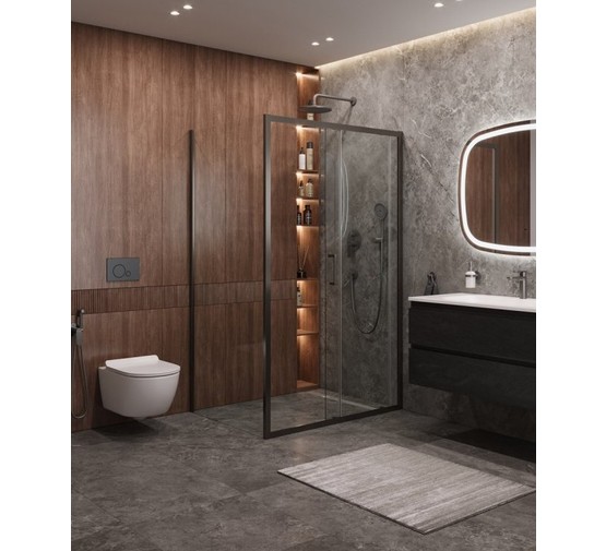 Душевой угол Cezares Molveno-AH-11 1200x900 оружейная сталь прозрачное стекло