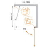 Душевой угол Cezares Elena-W-A-1-100-C-Cr 1000x1000 хром прозрачное стекло