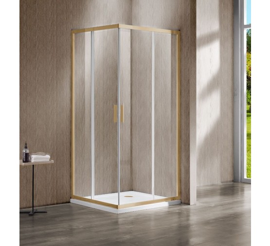 Душевой угол Vincea Garda 1200x900 золото брашированное прозр.стекло 