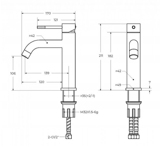 Смеситель для раковины Cezares Relax LS-1 сатин