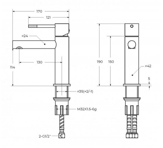 Смеситель для раковины Cezares Relax LS-2 сатин