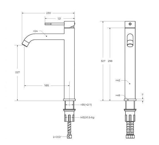 Смеситель для раковины Cezares Relax LC-1 высокий сатин