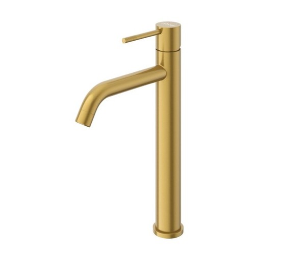 Смеситель для раковины Cezares Relax LC-1 высокий золото брашированное
