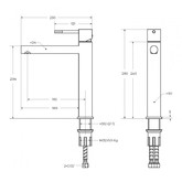 Смеситель для раковины Cezares Relax LC-2 высокий хзолото брашированное