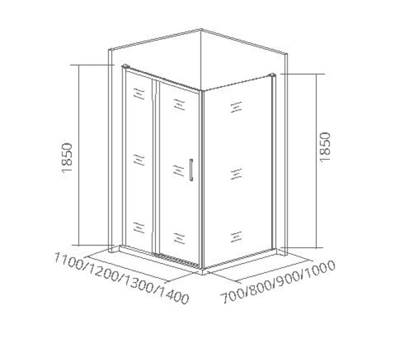 Боковая стенка GOOD DOOR Neo SP-90 хром, прозрачное стекло