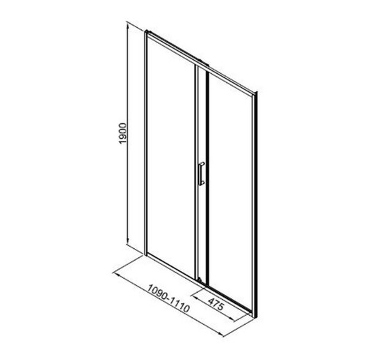 Душевая дверь GOOD DOOR Lite WTW-110-C-B 110 см черный, стекло прозрачное