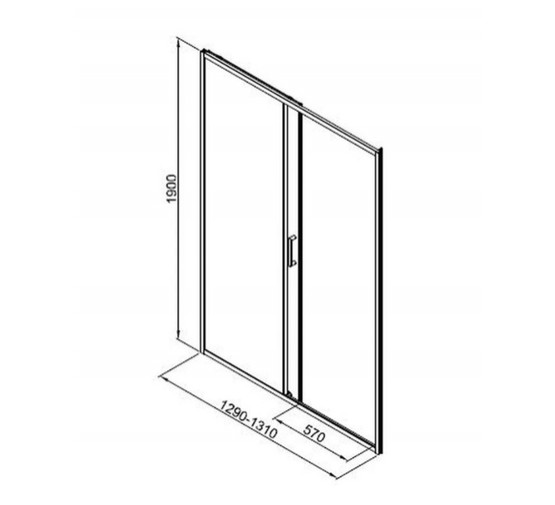 Душевая дверь GOOD DOOR Lite WTW-130-C-B 130 см черный, стекло прозрачное